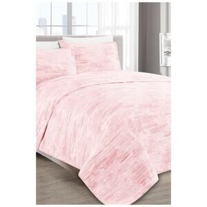 Melange Home 3 Piece Set Full/Queen Quilt PINK Sleepy Texture